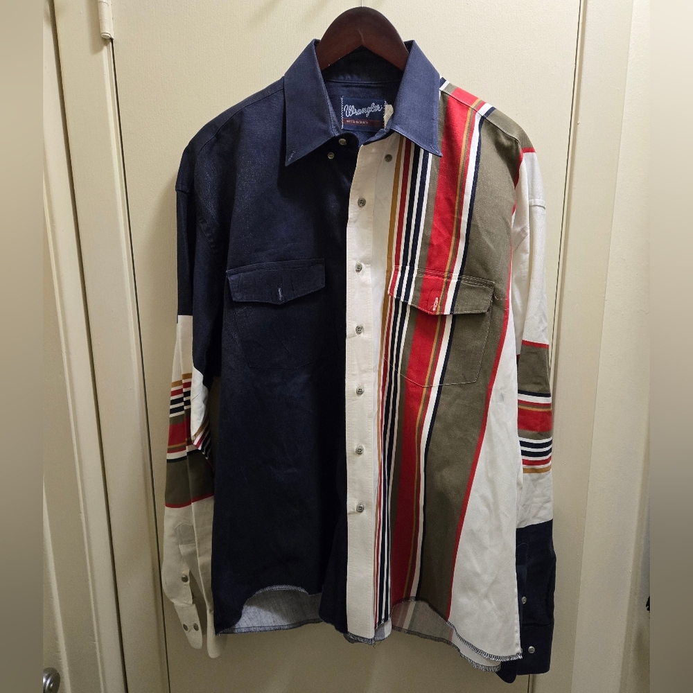 Vintage 90s Wrangler Colorblock Western Shirt